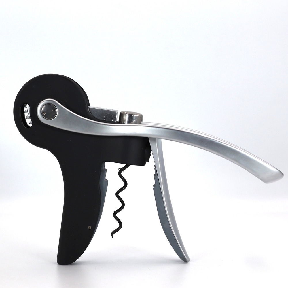 Williams-Sonoma Vigneto Wine Opener Black Silver Lever Style Barware